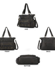 Oversized Slouchy Multi Pocket Tote Bag with Adjustable Strap