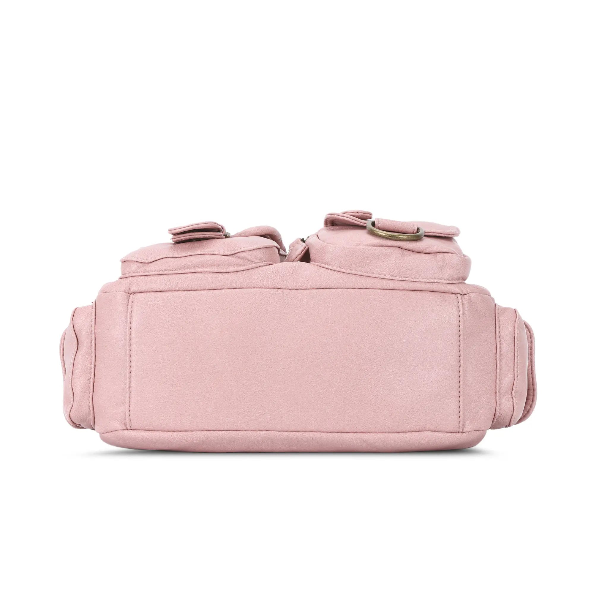 Y2K Utility Washed Shoulder Bag - Multi-Pocket Crossbody