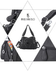 Large Leather Hobo Ladies Crossbody Handbags Studded Bag